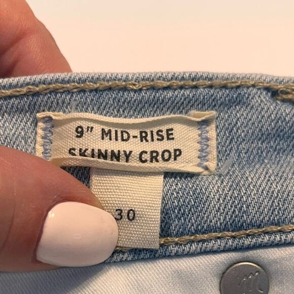 Madewell 9" Mid-Rise Skinny Crop Jeans in Coolmax® Denim Edition Size 30 - Picture 9 of 14